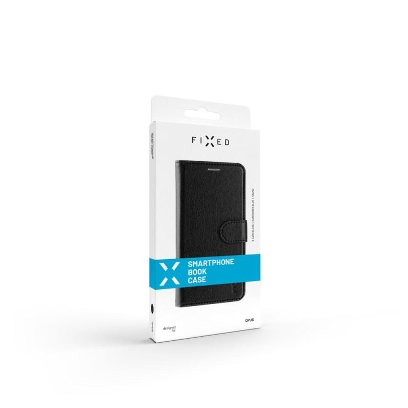 Fixed | Opus | Grāmatas tipa maciņš | Xiaomi | Redmi Note 13 | Āda | Melns