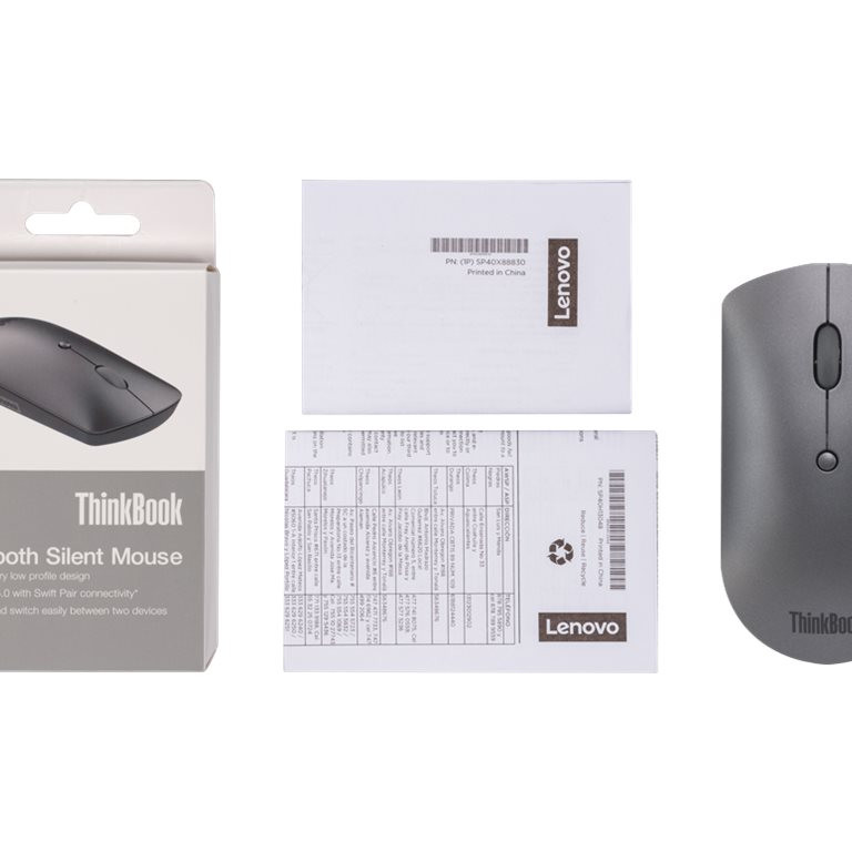 Lenovo | ThinkBook Bluetooth Silent Mouse | Bezvadu | Bluetooth 5.0 | Iron Grey | 1 gads