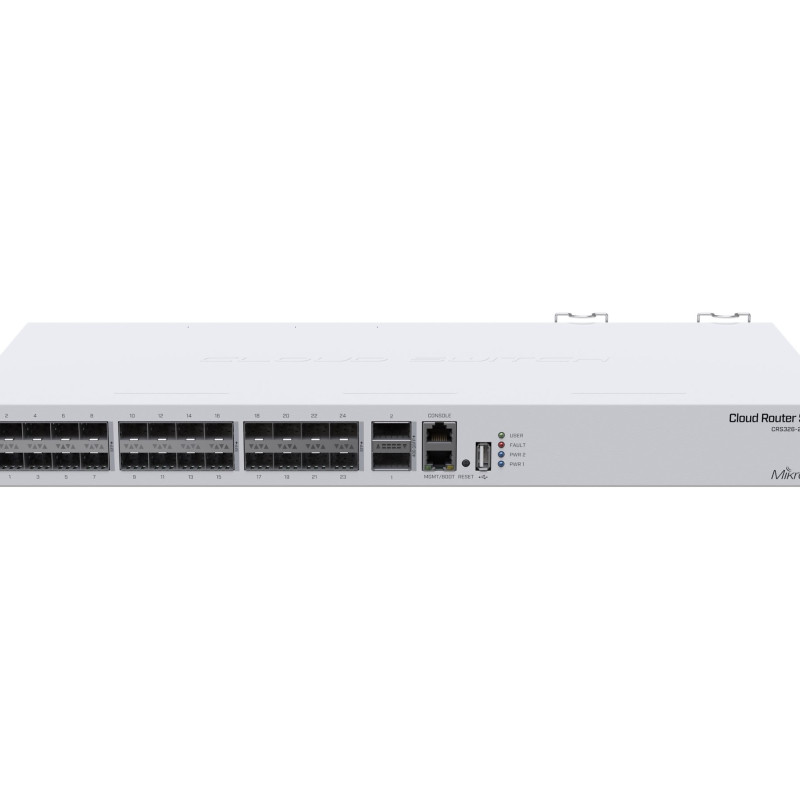 MikroTik Cloud Router Switch 326-24S+2Q+RM with RouterOS L5, 1U rackmount Enclosure | MikroTik