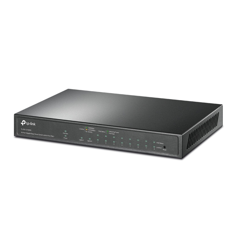 TP-LINK | 10 portu Gigabit Easy Smart pārslēdzējs ar 8 PoE+ portiem | TL-SG1210MPE | Tīmekļa pārvaldāms | Galda | Barošanas avots: ārējais | 60 mēneši