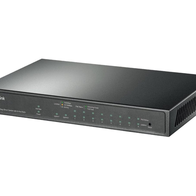 TP-LINK | 10 portu Gigabit Easy Smart pārslēdzējs ar 8 PoE+ portiem | TL-SG1210MPE | Tīmekļa pārvaldāms | Galda | Barošanas avots: ārējais | 60 mēneši