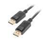 Lanberg | DisplayPort kabelis 19 kontaktu V1.2 4K, 1M | CA-DPDP-10CC-0010-BK | DisplayPort uz DisplayPort