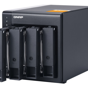 QNAP Augstas veiktspējas darbvirsmas SATA 6Gbps JBOD krātuves korpuss | TL-D400S | Melns