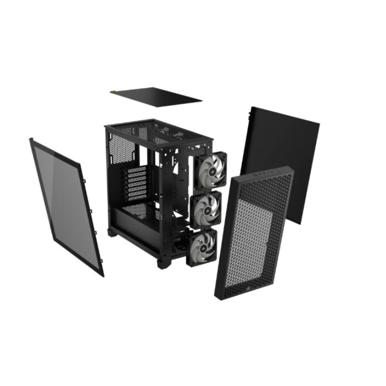 Corsair | RGB rūdīta stikla korpuss | 3000D | Melns | Mid-Tower | ATX