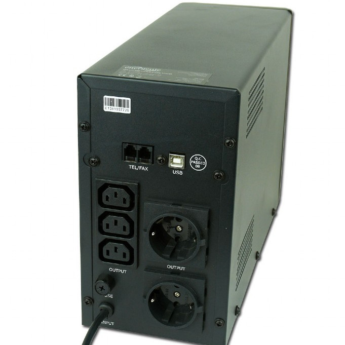 EnerGenie UPS ar USB un LCD ekrānu, melns | EG-UPS-034 | 1500 VA | 900 W