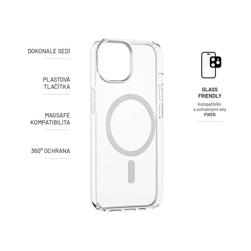 Fixed | MagPure | Aizmugures vāciņš | Apple | iPhone 14 | TPU, Polikarbonāts | Caurspīdīgs | Magsafe atbalsts