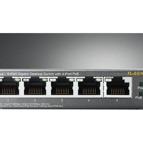TP-LINK | Switch | TL-SG1005P | Nemanžējams | Galda | Gigabit Ethernet (vara) porti 5 | Power over Ethernet (PoE) porti 4 | Strāvas padeves tips Ārējais | 36 mēneši