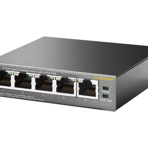TP-LINK | Switch | TL-SG1005P | Nemanžējams | Galda | Gigabit Ethernet (vara) porti 5 | Power over Ethernet (PoE) porti 4 | Strāvas padeves tips Ārējais | 36 mēneši