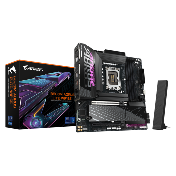 Gigabyte B860M AORUS ELITE WIFI6E | Procesora ģimene Intel | Procesora ligzda LGA1851 | DDR5 | Atbalstītie cietā diska interfeisi SATA, M.2 | SATA savienotāju skaits 4