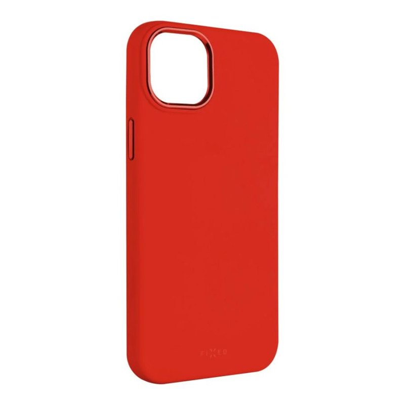 Fixed | MagFlow | Aizmugures vāciņš | Apple | iPhone 15 Plus | Šķidrais silikons | Sarkans