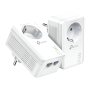 TP-LINK | AV1000 2-Portu Gigabit ar caurplūdi Powerline Starter komplekts | TL-PA7027P KIT | 10/100/1000 Mbit/s | Ethernet LAN (RJ-45) porti 2 | Bez Wi-Fi | Papildu ligzda