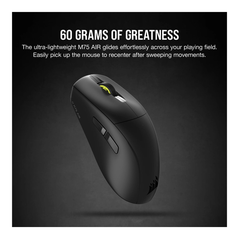 Corsair | Spēļu pele | M75 AIR | Bezvadu | Bluetooth, 2.4 GHz | Melna