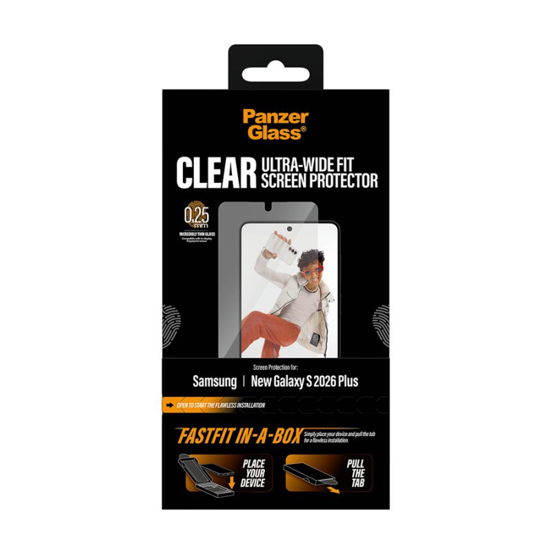PanzerGlass ekrāna aizsargplēve Samsung New Galaxy S26 Plus | Ultra-Wide Fit ar FASTFIT IN-A-BOX | PanzerGlass