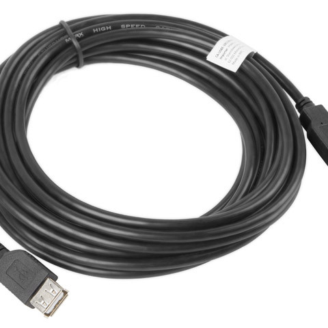 Lanberg | Lanberg USB-A 2.0 Cable, 5 m | CA-USBE-10CC-0050-BK | USB Type-A to USB Type-A