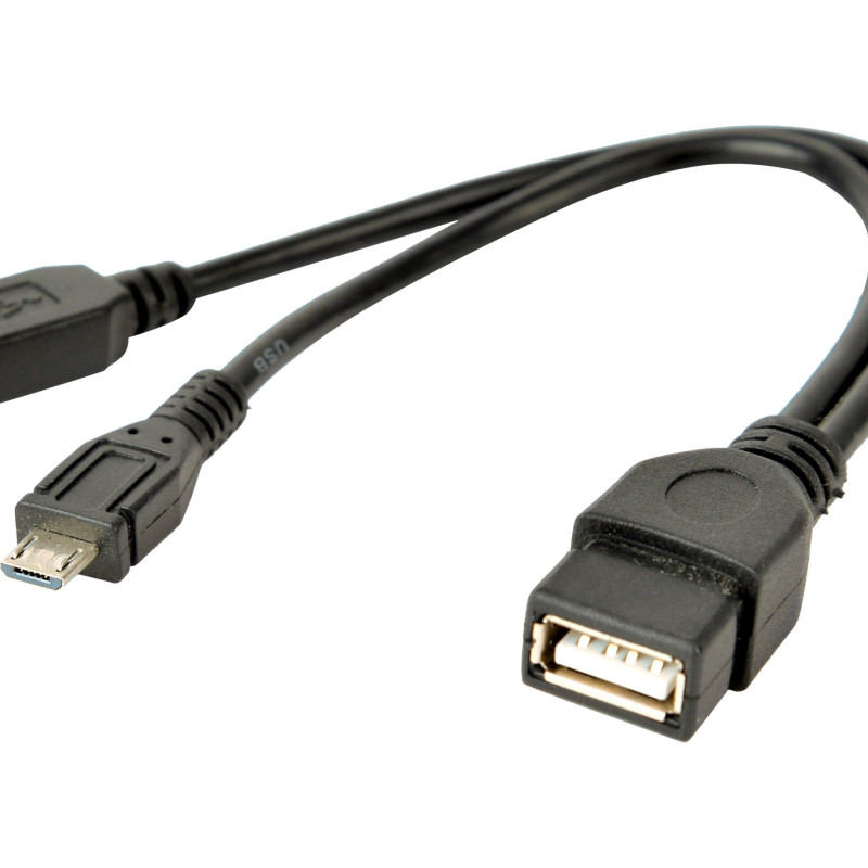 Cablexpert USB OTG AF + Micro BF uz Micro BM kabelis, 0,15 m | Cablexpert