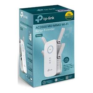 TP-LINK | AC2600 Wi‑Fi pastiprinātājs | RE650 | 802.11ac | 2.4GHz/5GHz | 800+1733 Mbit/s | 10/100/1000 Mbit/s | Ethernet LAN (RJ-45) porti 1 | MU‑MIMO Jā | bez PoE | Antenas tips 4x ārējās