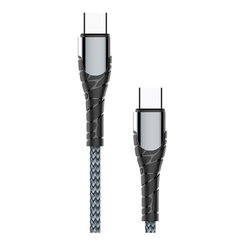 ColorWay kabelis Type-C - Type-C (PD ātrā uzlāde 65W) 3.0A, 1 m | CW-CBPDCC040-GR