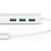 Digitus | 3-port USB Hub and Gigabit LAN adapter | DA-70250-1 | USB Hub