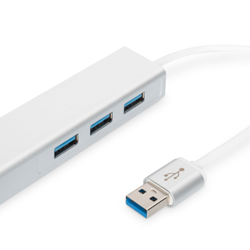 Digitus | 3-port USB Hub and Gigabit LAN adapter | DA-70250-1 | USB Hub