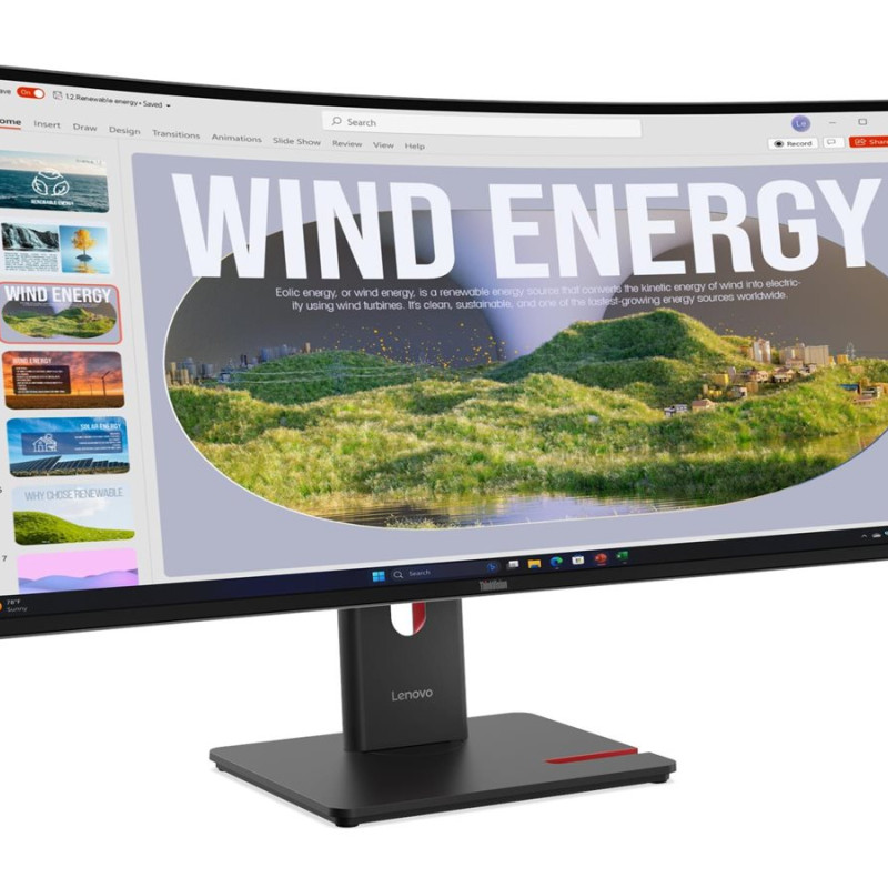 Lenovo | ThinkVision | T34WD-40 | 34 " | VA | 21:9 | 120 Hz | 4 ms | 3440 x 1440 pixels | 300 cd/m² | HDMI ports quantity 1 | Eclipse black