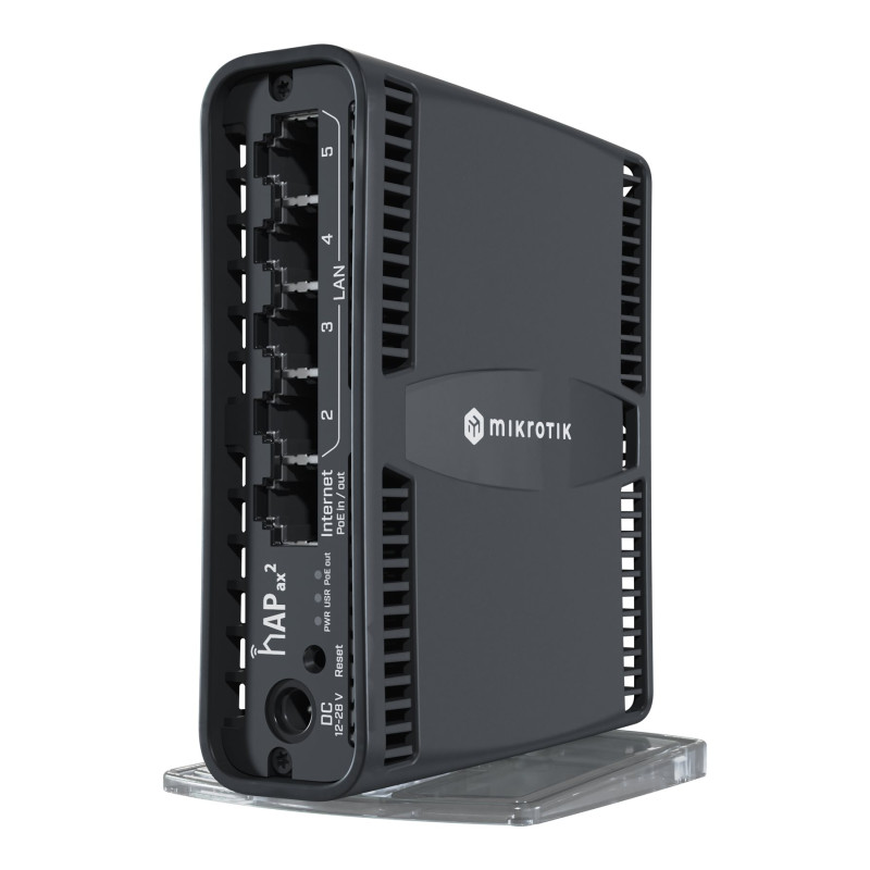 MikroTik C52iG-5HaxD2HaxD-TC - hAP ax² | MikroTik | hAP ax² | C52iG-5HaxD2HaxD-TC | 802.11ax | 1200 Mbit/s (5 GHz)/ 574 Mbit/s (2.4 GHz) | Ethernet LAN (RJ-45) porti 5 | Bez mobila platjoslas | 0