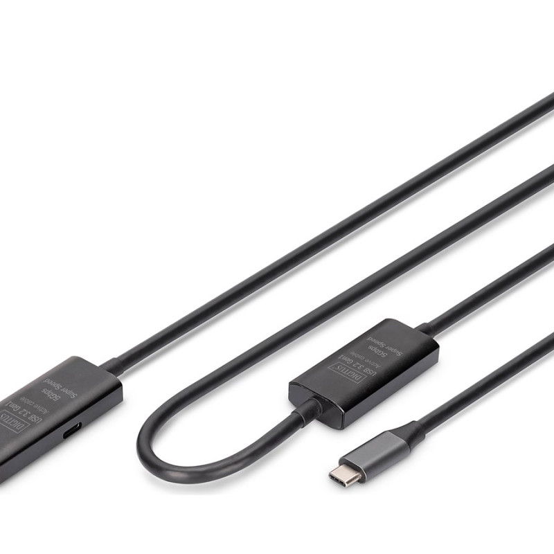 Digitus | Aktīvs USB 3.2 Gen1 5G pagarināšanas kabelis | DA-73111 | USB-C uz USB-A
