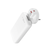 Fixed Slim Traveller 2xUSB-C ceļojumu lādētājs ar pasaules adapteriem, GaN, 45W | Balts
