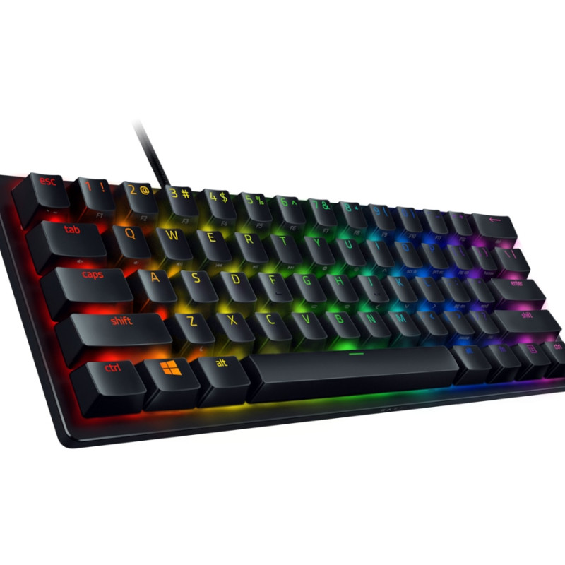 Razer | Huntsman Mini 60% | Spēļu tastatūra | Stāvvadi | Opto-mehāniskā | RGB LED apgaismojums | NORD