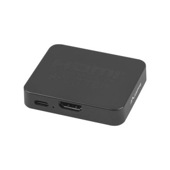 Lanberg video dalītājs HDMI uz 2x HDMI 4K, USB-C ports, melns | SPV-HDMI-1002