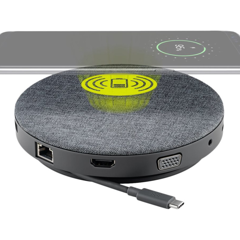 Goobay | USB-C 11 in 1 daudzportu dokstacija ar bezvadu ātro uzlādi un Power Delivery | 49985