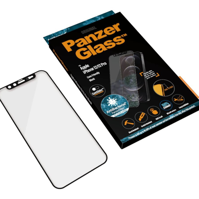 PanzerGlass | CamSlider AB | Apple | iPhone 12/12 Pro | Rūdīts stikls | Melns | Saderīgs ar maciņiem | Privātuma stikls