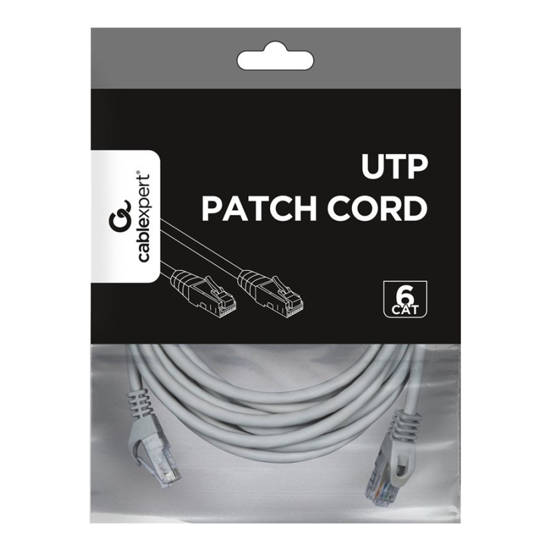 Cablexpert UTP Cat6 komunācijas kabelis, pelēks, 5 m