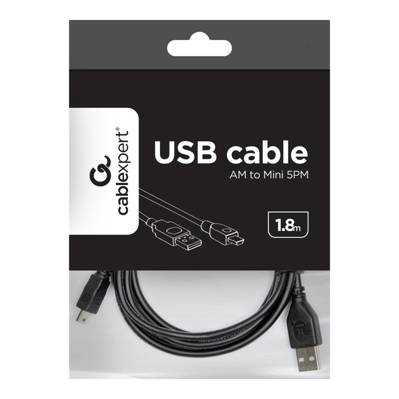 Cablexpert | CCP-USB2-AM5P-6 USB 2.0 A-spraudnis MINI 5P spraudnis 6ft kabelis
