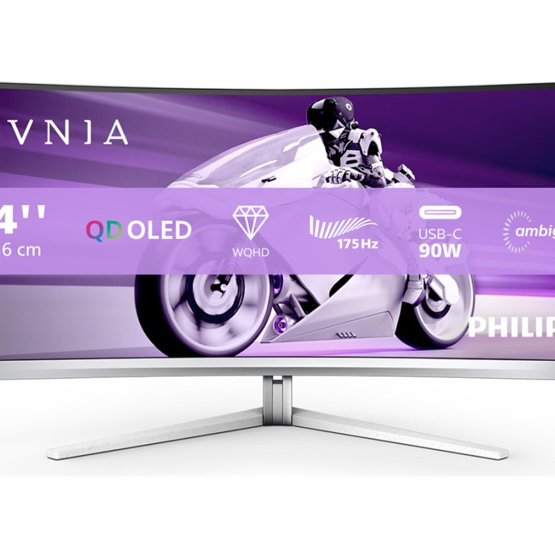 Philips | Curved Gaming Monitor | 34M2C8600/00 | 34 " | LED | WQHD | 21:9 | 100 Hz | 0.03 ms | 3440 x 1440 | 450 cd/m² | HDMI ports quantity 2