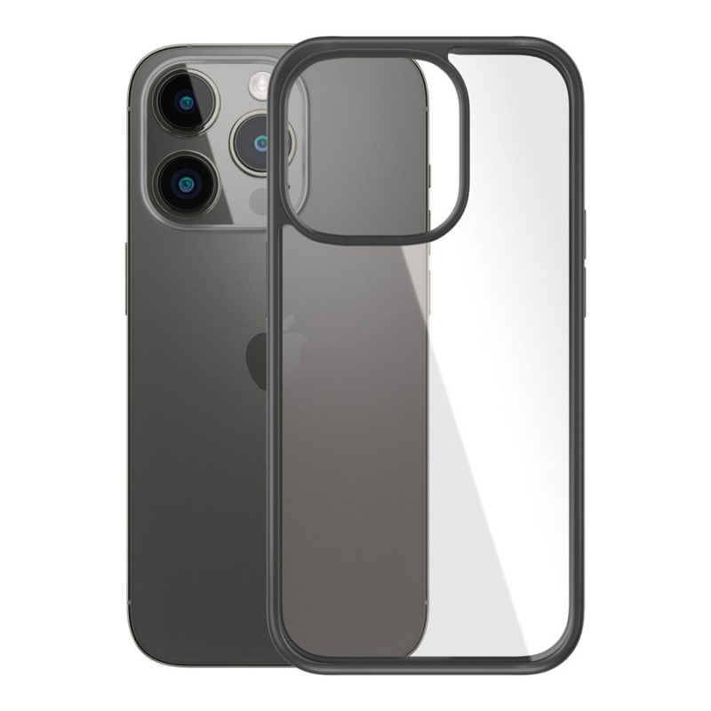 PanzerGlass | ClearCase ar melnu rāmi | Aizmugures vāciņš | Apple | iPhone 14 Pro | Melns | Militārā līmeņa standarts; Skrāpējumu izturīgs; Triecienizturīgs; Antibakteriāls; Rāmis no 100% pārstrādātas plastmasas