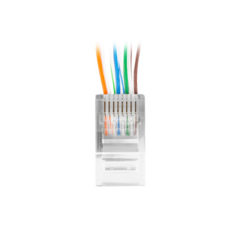 Lanberg | RJ45 CAT.6 UTP spraudnis 8P8C PASS Through tips, 100 gab. | PLU-6000EZ | Caurspīdīgs