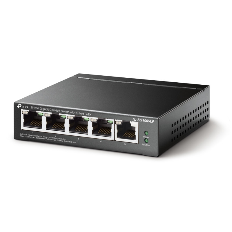 TP-LINK | Slēdzis | TL-SG1005LP | Nemanžēts | Galda | PoE+ portu skaits 4 | Barošanas veids Ārējais
