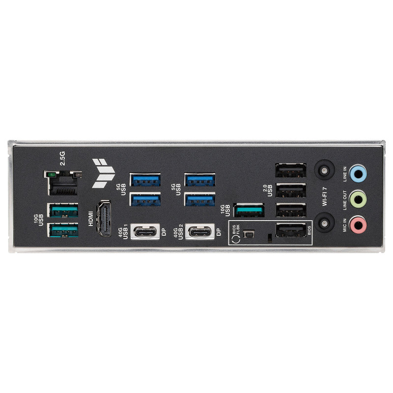 Asus TUF GAMING X870E-PLUS WIFI7 | Processor family AMD | Processor socket AM5 | DDR5 | Supported hard disk drive interfaces SATA, M.2 | Number of SATA connectors 4