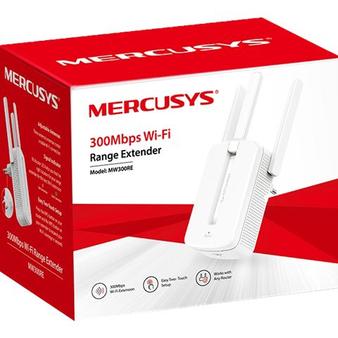 Mercusys | Wi-Fi pastiprinātājs | MW300RE | 802.11n | 2.4GHz | 300 Mbit/s | bez PoE | Antenas tips 3x ārējās