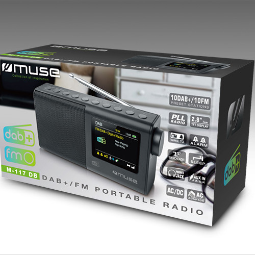 Muse | Portatīvais radio | M-117 DB | AUX in | Melns | Portatīvs | FM, DAB/DAB+
