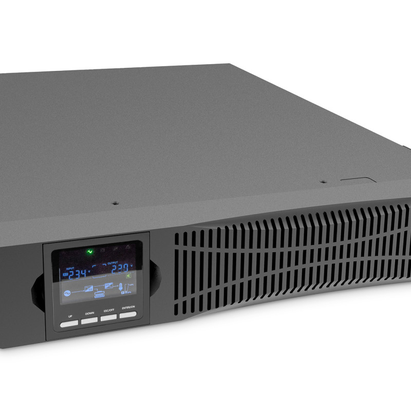 DIGITUS OnLine UPS, rack/tower, 3000 VA, 3000 W, LCD, 8 x C13, 1 x C19, RS-232, USB, SNMP karte (piem.), releja karte (piem.) | Digitus | OnLine UPS | DN-170096, 3000 VA / 3000 W | 3000 VA | 3000 W | C20
