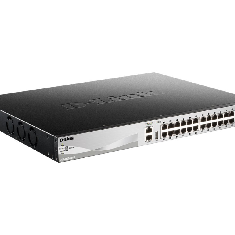 D-Link | Switch | DGS-3130-30PS | Managed L2+ | Rack mountable | Gigabit Ethernet (copper) ports quantity 24 | 10 Gbps (RJ-45) ports quantity 2 | SFP+ ports quantity 4 | Power over Ethernet (PoE) ports quantity 24 | Power supply type Optional Redundant