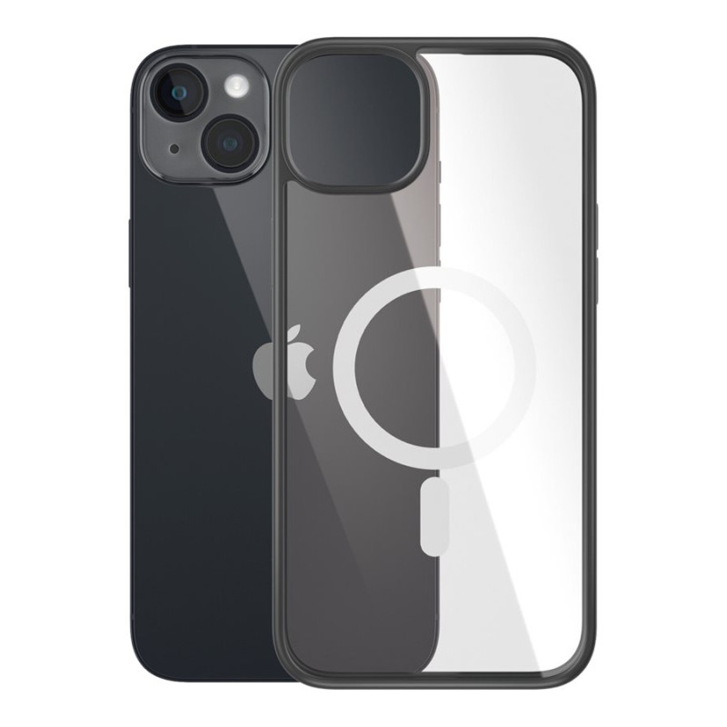 PanzerGlass | ClearCase ar melnu rāmi, savietojams ar MagSafe | Apple | iPhone 14 Plus | Caurspīdīgs | Savietojams ar MagSafe; Militārā izturības standarts; Rāmis no 100% pārstrādāta materiāla