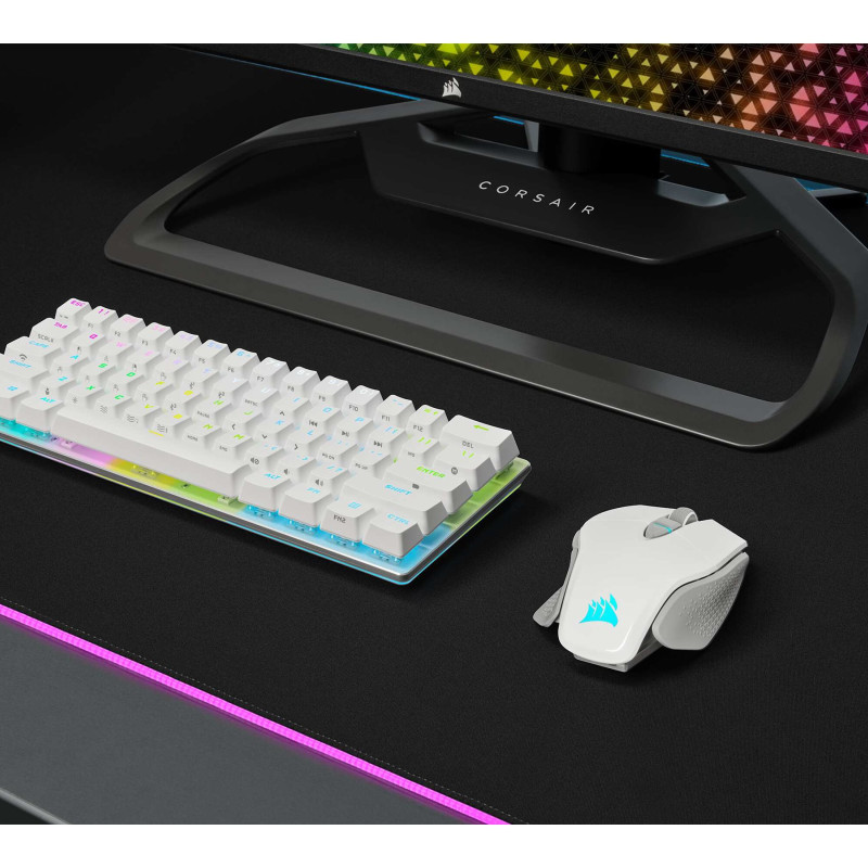 Corsair | Pele | M65 RGB ULTRA | Bezvadu | Spēļu pele | Bezvadu, Bluetooth | Balta