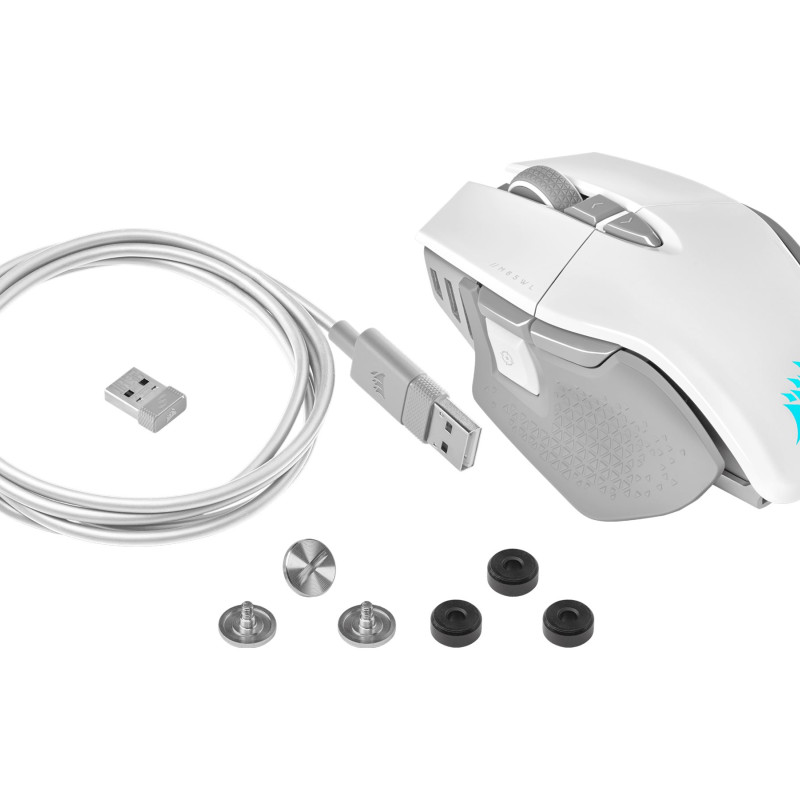Corsair | Pele | M65 RGB ULTRA | Bezvadu | Spēļu pele | Bezvadu, Bluetooth | Balta