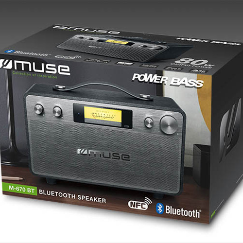 Muse M-670 BT Skaļrunis, Vadu, Bluetooth, Melns | Muse | M-670 BT | 2 x 20W W | Bluetooth | Bezvadu savienojums | NFC funkcijas | Melns