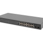 Digitus | 16 portu Gigabit PoE slēdzis | DN-95347-1 | Nevadāms | Ierāmējams | SFP portu skaits 2