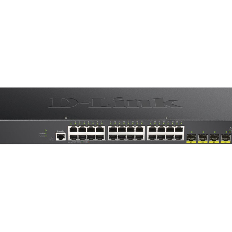 D-Link | Stackable Smart Managed Switch with 10G Uplinks | DGS-1250-28X/E | Web managed | Rackmountable | Gigabit Ethernet (copper) ports quantity 24