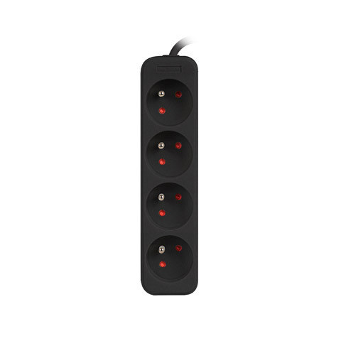 Lanberg | Strāvas sloksne 1m 4 ligzdas UPS sistēmai | PS0-04E-0100-IEC-BK | Ligzdu skaits 4