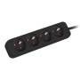 Lanberg | Strāvas sloksne 1m 4 ligzdas UPS sistēmai | PS0-04E-0100-IEC-BK | Ligzdu skaits 4